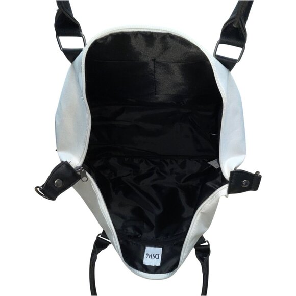 DSW Women’s White & Black Handles & Adjustable Strap Expandable Tote Bag Size XL - Picture 8 of 10